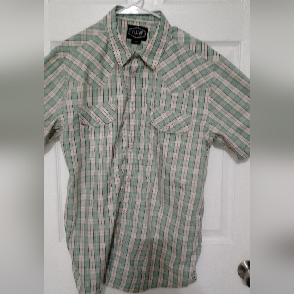 Gibson boys Large snap front shirt